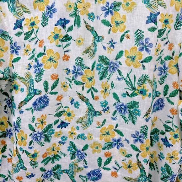 OLD NAVY Women’s Size XL Printed Linen-Blend Blouse Floral Multi - Picture 10 of 14